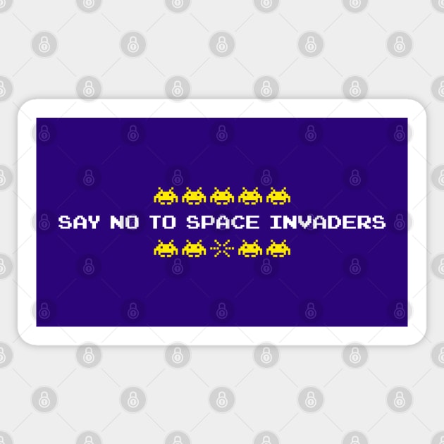 Say NO to space invaders Sticker by daparacami